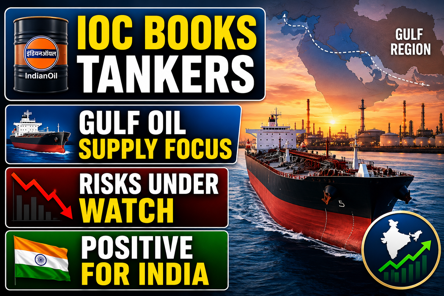 Indian Oil Corporation secures Gulf tanker capacity amid global oil market uncertainty.
