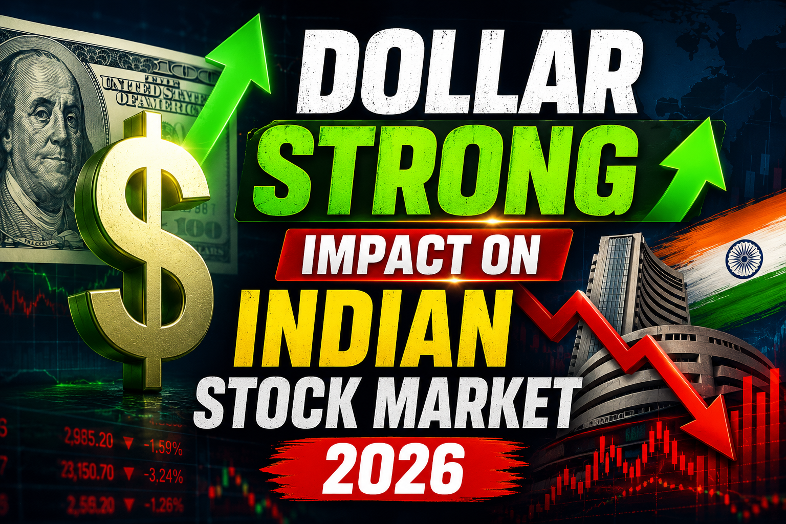Dollar strong impact Indian stock market 2026