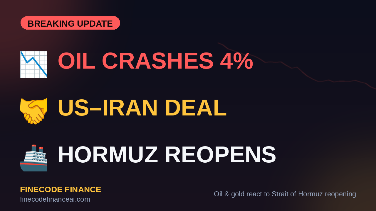 Crude Oil Prices Plunge Over 4% as US-Iran Peace Deal Reopens Strait of Hormuz
