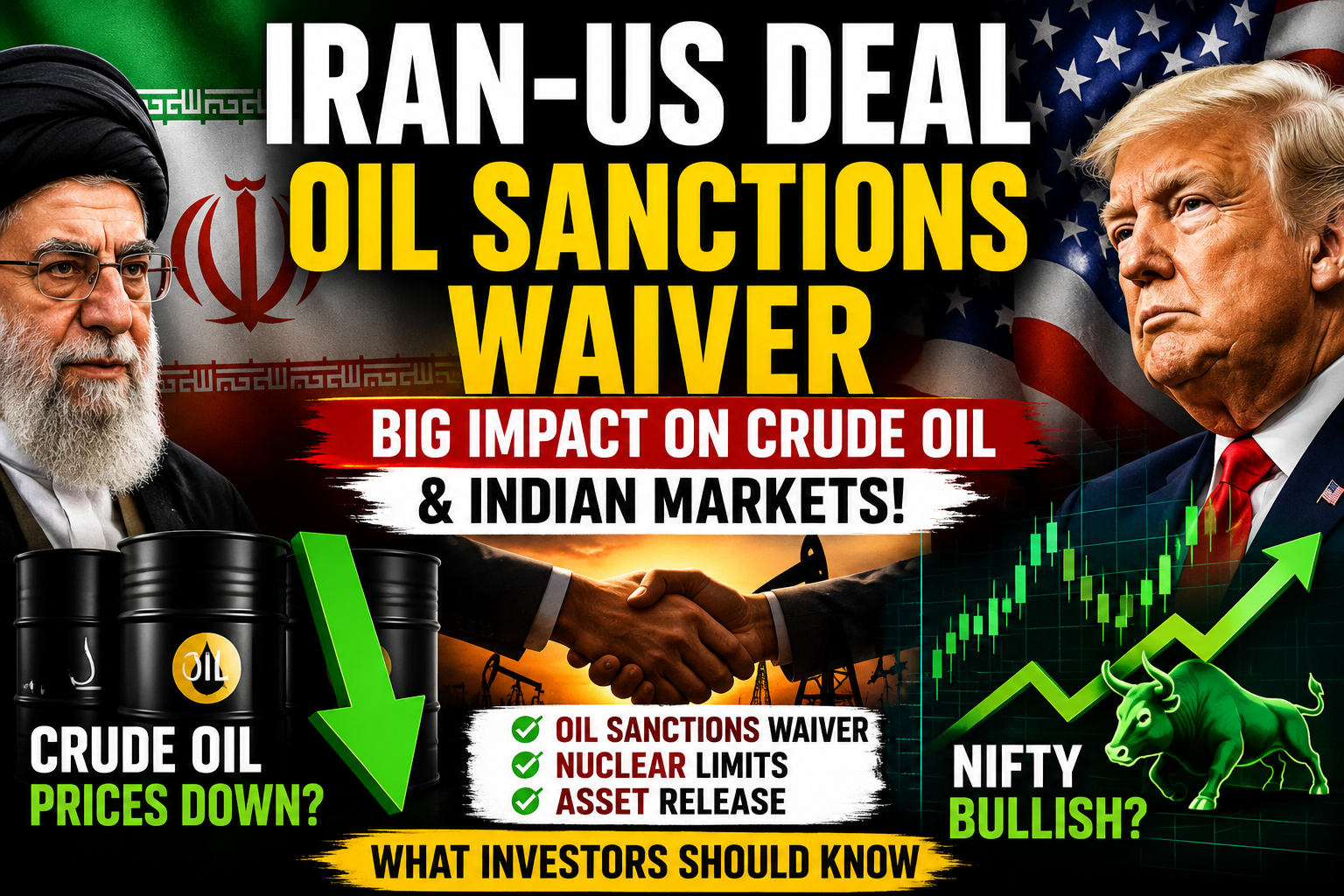 Iran-US Draft Deal Includes Oil Sanctions Waiver: Impact on Crude Oil, Nifty & India